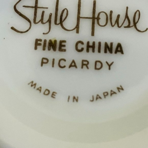 Style House Tea Cup Fine Chias Picardy Made in Japan White Tiny Flowers - Picture 4 of 5